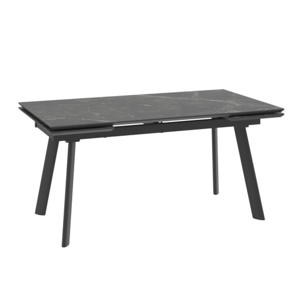 Стол MILANA FOUR-160, раздвижной 160(40+40)x90, STONE BLACK ST CER/ЧЕРНЫЙ